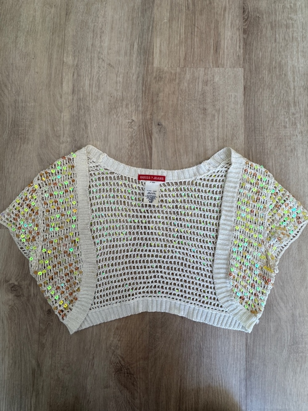 Guess Vintage Sequins Cropped Shrug Y2K Sz S